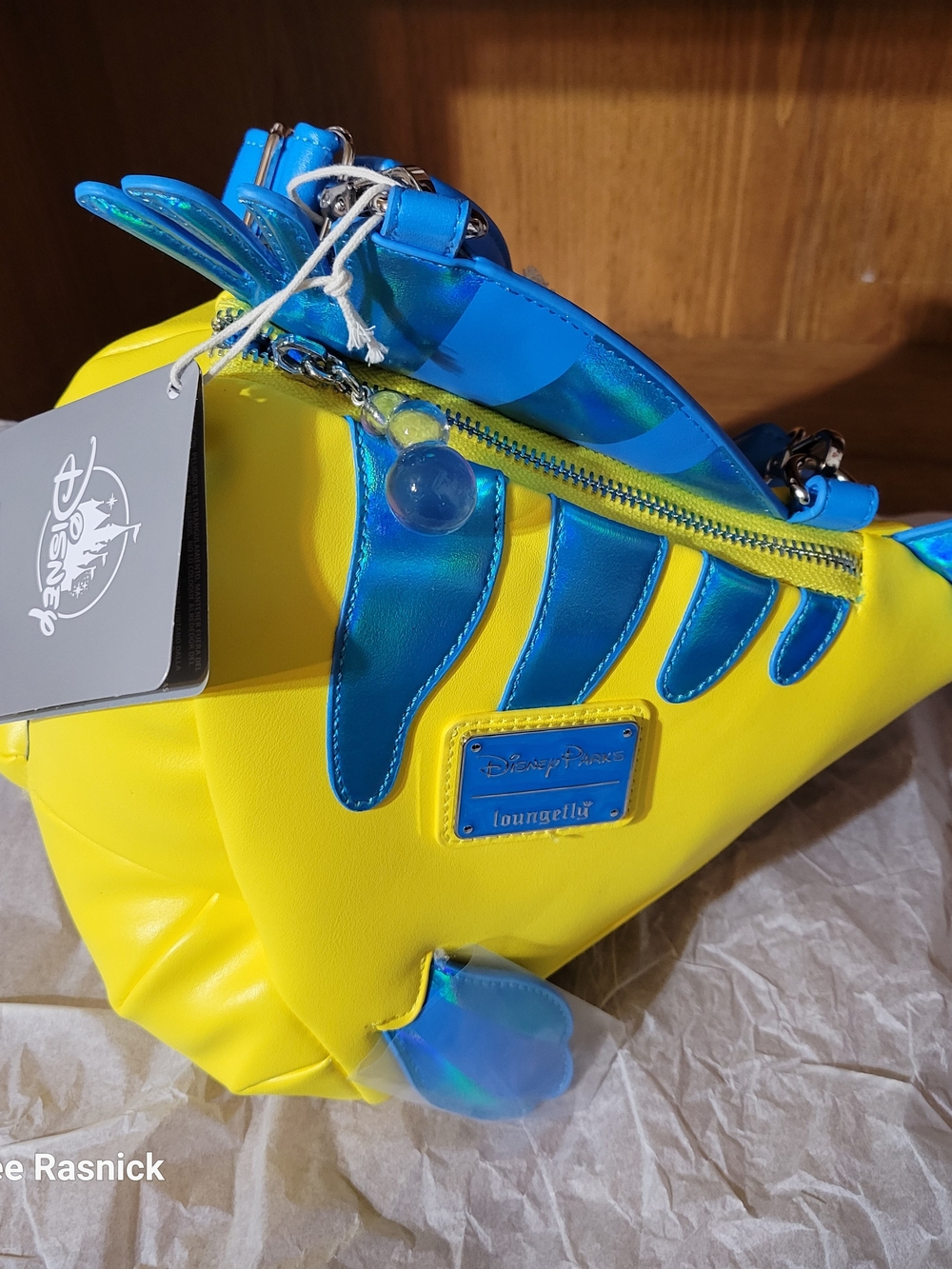 Loungefly Disney Parks Flounder Cosplay Crossbody Bag. Nwt